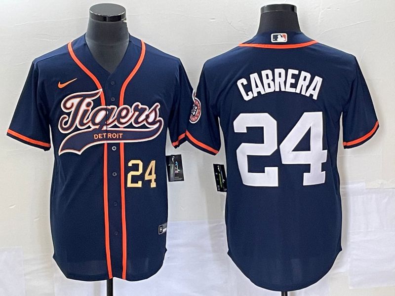 Men Detroit Tigers #24 Cabrera Blue Joint Name 2025 Nike MLB Jersey style 3